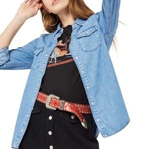 Topshop Gigi Fitted Western Denim Shirt